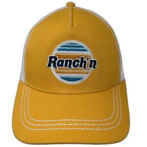 Cruel Denim Trucker Hat Yellow One Size Mesh Back Contrast Stitching Snapback
